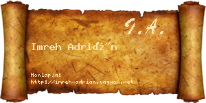 Imreh Adrián névjegykártya